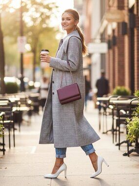 Stylekeepers Casting Call Gingham Trench Coat Size M